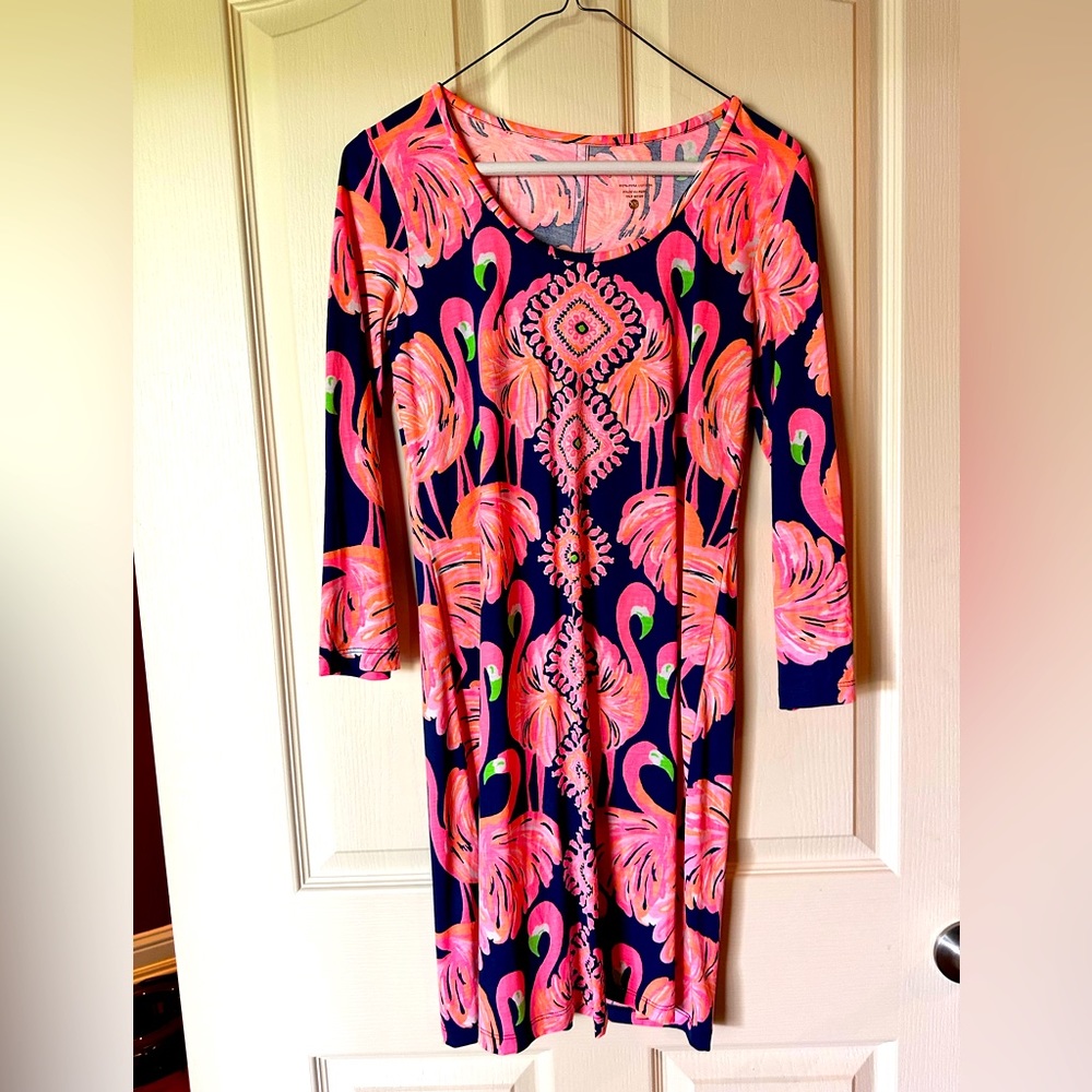 Lilly Pulitzer XS Flamingo print dress.  Excellent condition only worn twice